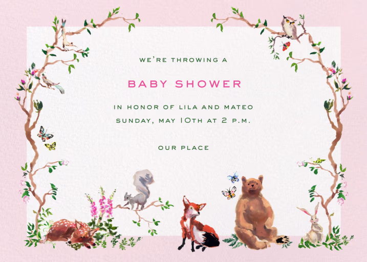 Watercolor Forest (Inslee Fariss) - Baby Shower Invitation by Dogwood Hill