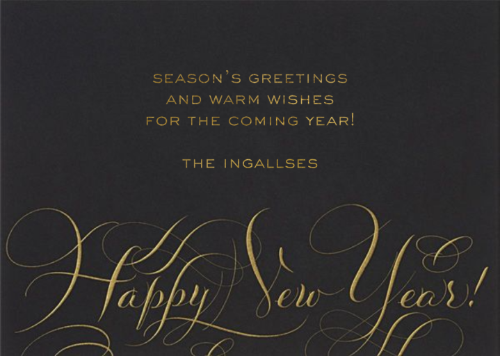 Happy New Year Script - New Year's Card by Bernard Maisner