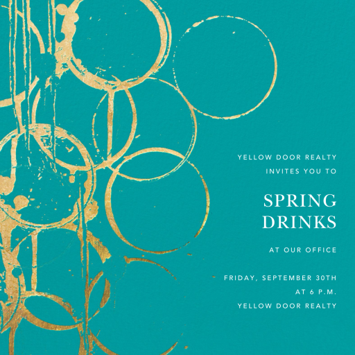 Metallic Circles Watermark - Cocktail Party Invitation by Kelly Wearstler