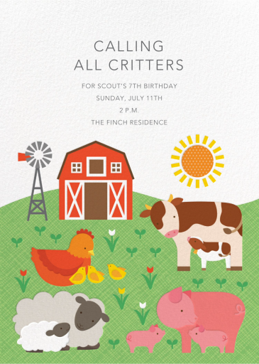 Barnyard Babes - Invitation by Petit Collage