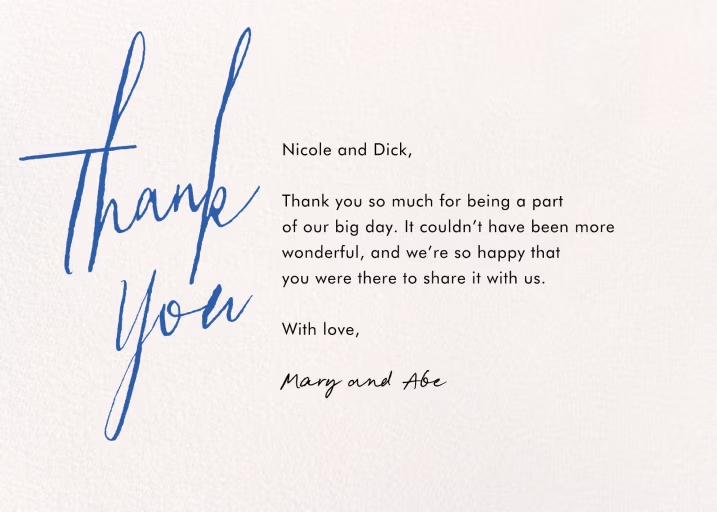 Thank You Cursive - Thank You Card by Paperless Post