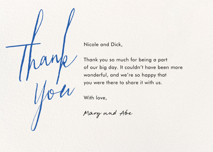 Thank You Cursive - Thank You Card by Paperless Post