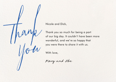 Thank You Cursive - Thank You Card by Paperless Post