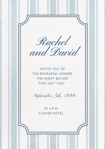 Ticking Stripes - Rehearsal Dinner Invitation by Paperless Post