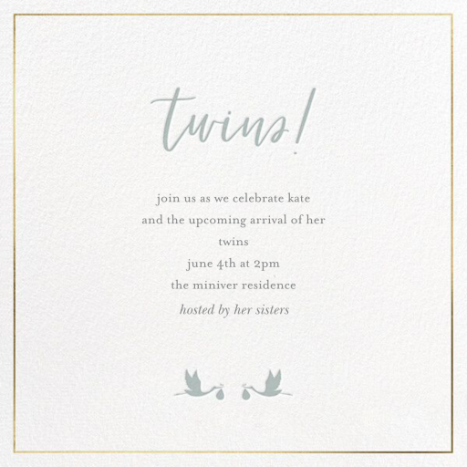 Small Storks - Baby Shower Invitation by Sugar Paper