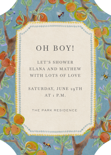Citrus Branchlets - Baby Shower Invitation by Fin Fellowes