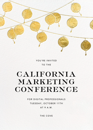 Golden String Lanterns - Conference Invitation by Paperless Post