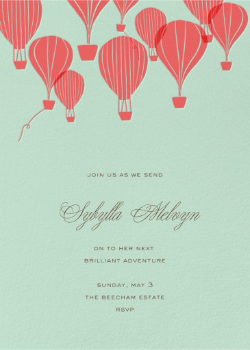 Hot Air Balloon Cluster - Retirement and Farewell Party Invitation by Paperless Post