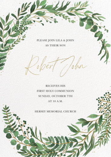 Verde - First Communion Invitation by Paperless Post