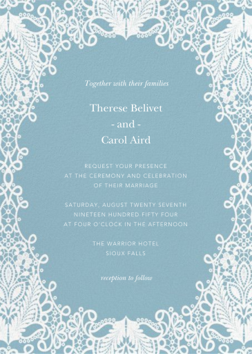 Heirloom Lace - Valentine's Day Invitation by Oscar de la Renta