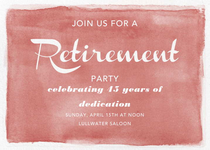 Watercolor Retirement - Retirement and Farewell Party Invitation by Paper Source