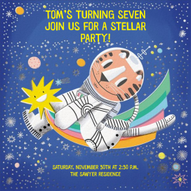 Cat-stronaut - Birthday Invitation by Hello!Lucky