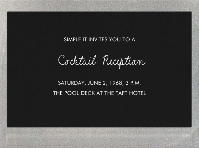 Snapshot Metallic (Double Sided) - Horizontal - Cocktail Party Invitation by Paperless Post - Back