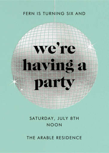 Sparkly Disco Ball - Birthday Invitation by Paperless Post