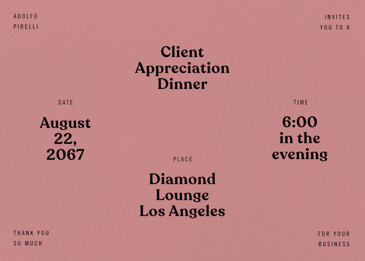 Symmetrical Type - Appreciation Event Invitation by Goods Gang