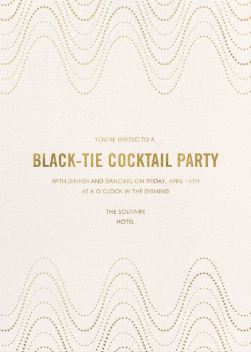 Olas punteadas - Invitación para cóctel de kate spade new york