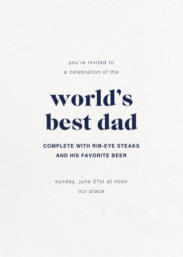 Full-Page Photo Tall (Double-Sided) - Father's Day Invitation by Paperless Post - Back