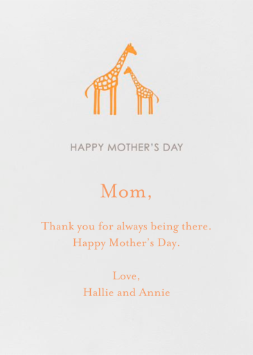 Mama Giraffe - Mother's Day Card by Linda and Harriett