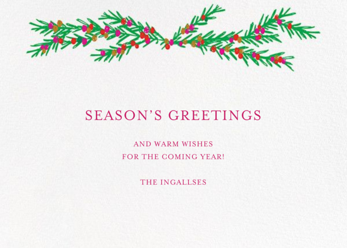 Grinning and Glowing - Full - Holiday Card by Mr. Boddington's Studio - Back