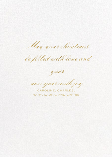 Merry Memory - Holiday Card by Bernard Maisner - Back