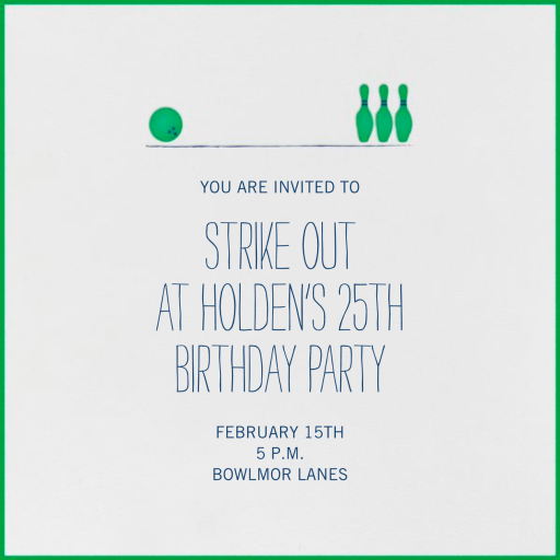 Hit the Lanes - Birthday Invitation by Mr. Boddington's Studio