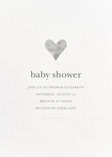 Foil Heart - Baby Shower Invitation by Sugar Paper