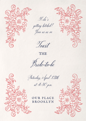 Swirls and Flowers - Bridal Shower Invitation by Emilia Wickstead