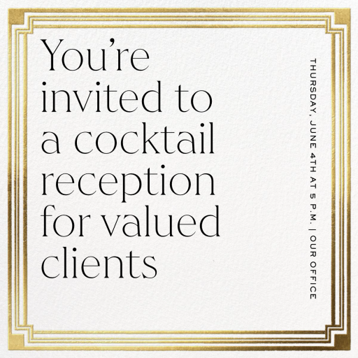 Gold Trimmed - Corporate Reception Invitation by Paperless Post