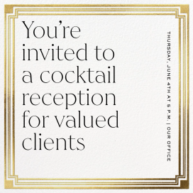 Gold Trimmed - Corporate Reception Invitation by Paperless Post