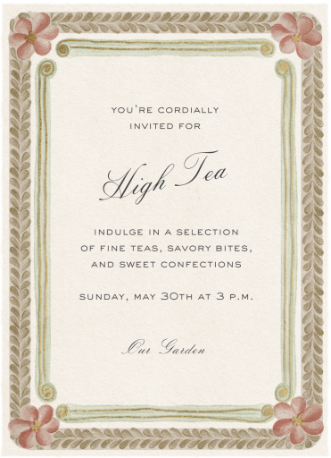 Draped Petals - Tea Party Invitation by Fin Fellowes