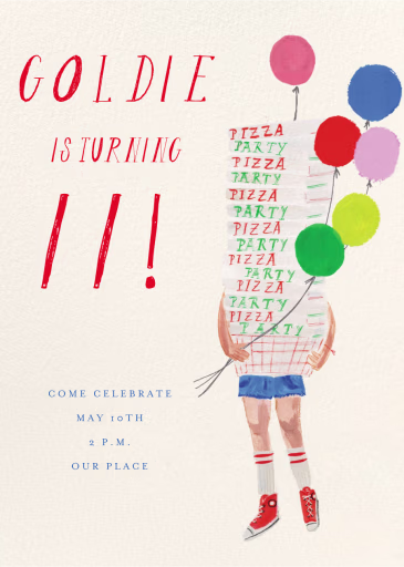 Pizza Stack - Birthday Invitation by Mr. Boddington's Studio