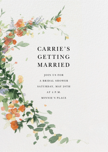 Watercolor Floral Garland - Bridal Shower Invitation by Paperless Post