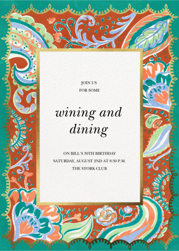 Pristine Paisley - Birthday Invitation by Paperless Post