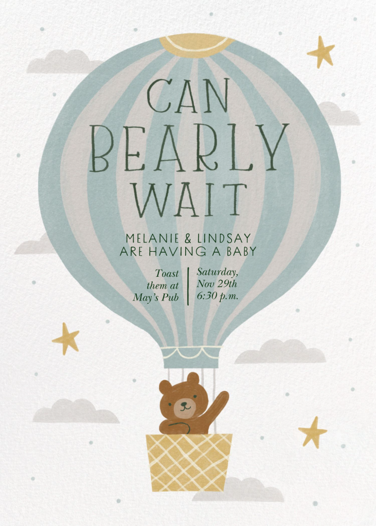 Hot Air Balloon Bear - Paperless Post