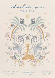 Jungle Animals Safari Invitation