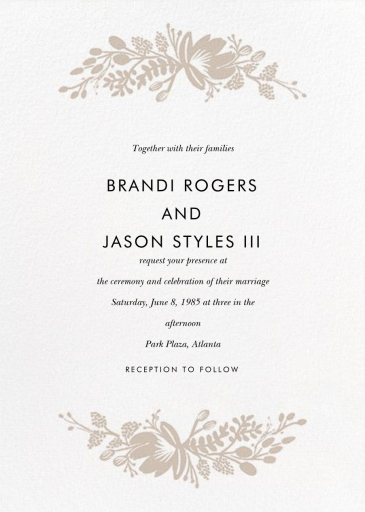 Floral Silhouette (Portrait Photo Invitation) - Wedding Invitation by Rifle Paper Co. - Back