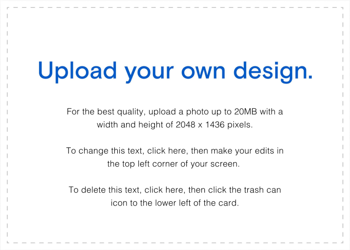 Upload Your Own Design Card - Back