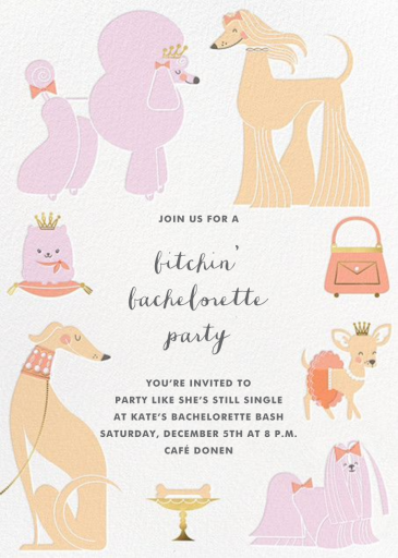 Chiens Chic - Bachelorette Party Invitation by Hello!Lucky