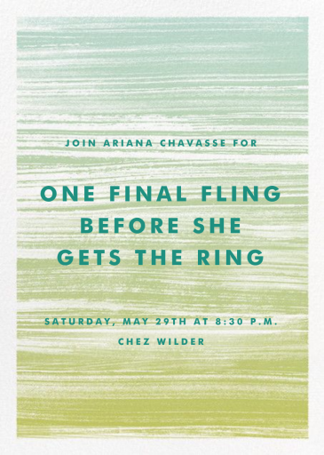 Gradient Messy Strokes - Bachelorette Party Invitation by Paperless Post