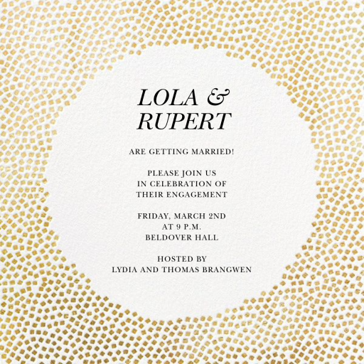 Metallic Confetti - Engagement Party Invitation by Kelly Wearstler