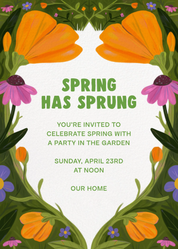 Spring Floral Garden Invitation