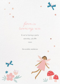 Pink Fairy Mushroom Invitation
