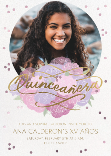 Shimmering Blooms Photo - Quinceañera Invitation by Paperless Post