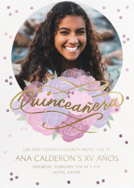 Shimmering Blooms Photo - Quinceañera Invitation by Paperless Post