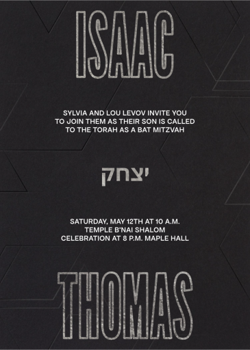 Geometric Lines - Bar & Bat Mitzvah Invitation by Paperless Post