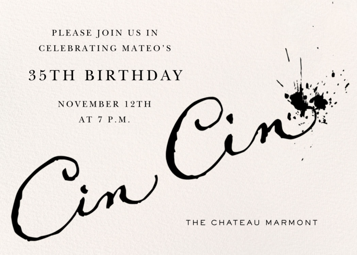 Ink Splatter - Invitation by Stephanie Fishwick