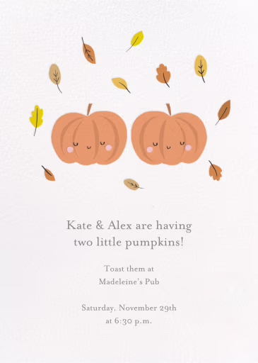 Fall Pumpkin - Baby Shower Invitation by Little Cube