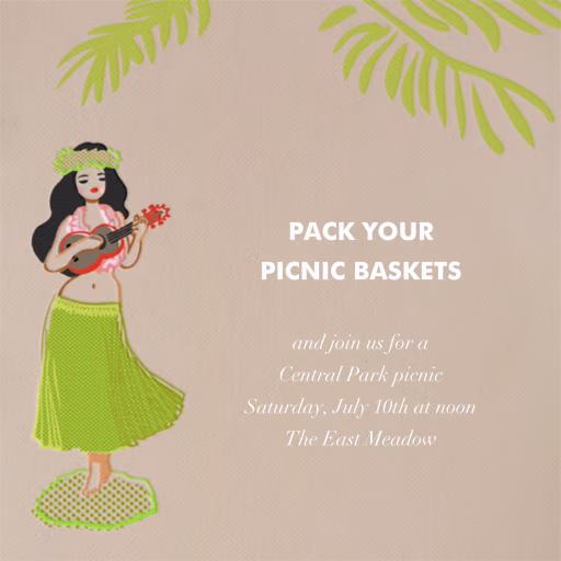 Hula Doll - Beach Party Invitation by Paperless Post
