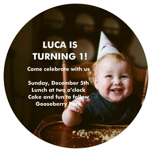 Photo Party Hat 1st Invitation