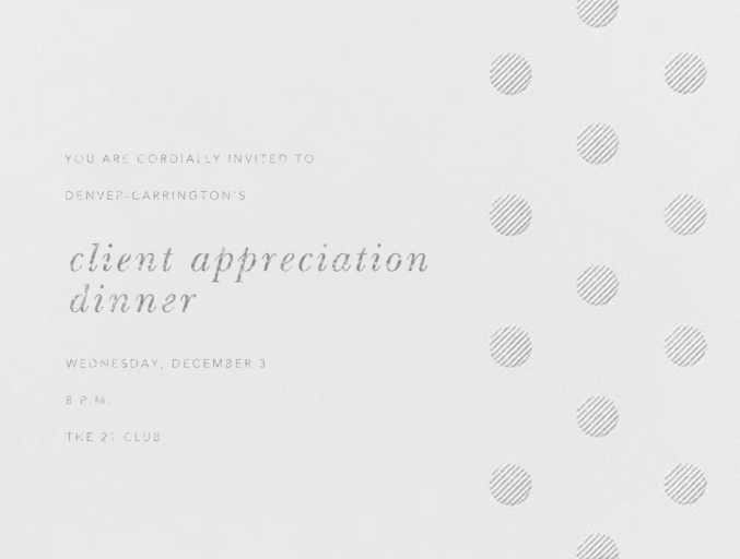 Polka Dot (Horizontal) - Corporate Reception Invitation by Oscar de la Renta